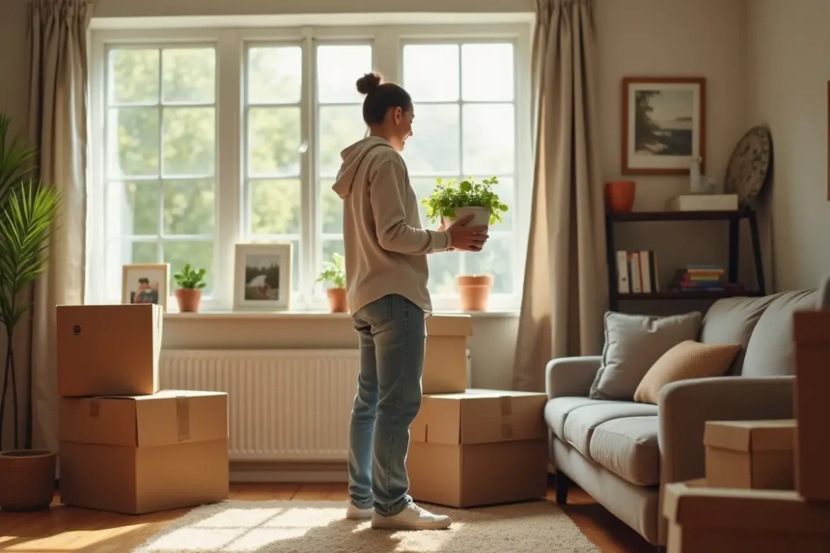 person moving into new home