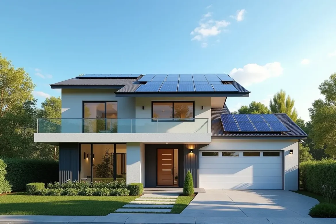home with solar roof