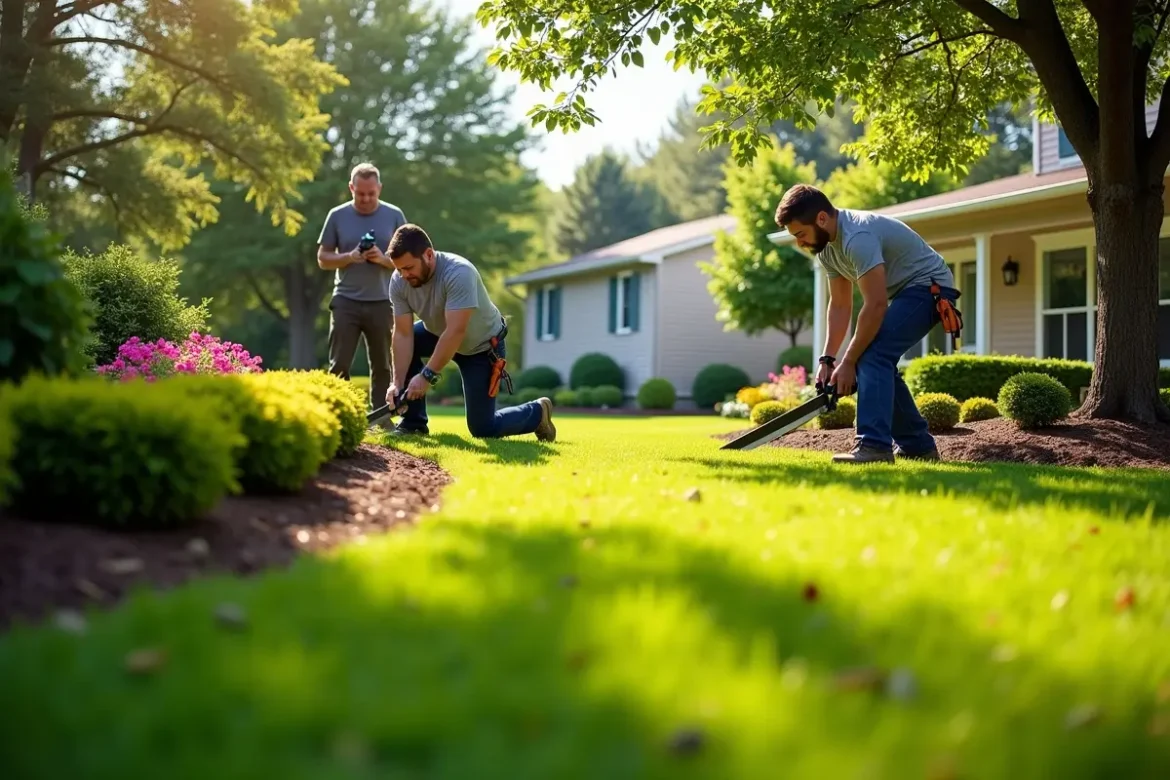landscaping work being done