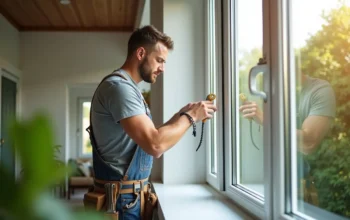 homeowner installing double glazed windows for energy efficiency and comfort