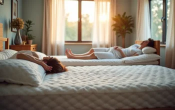 couple testing different mattress types for personalized sleep comfort