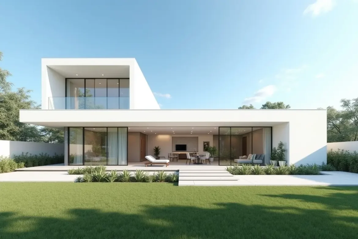 modern home exterior showcasing clean lines and minimalist architecture