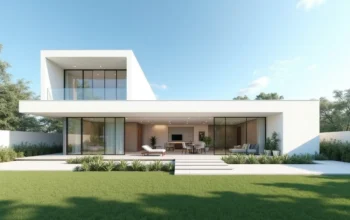 modern home exterior showcasing clean lines and minimalist architecture
