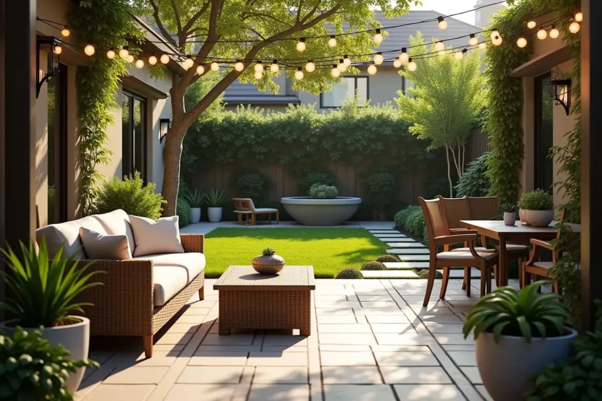homeowner designing inviting outdoor space for relaxation and entertainment