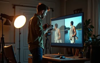 photographer enhancing dull photo into vibrant and crystal clear memory