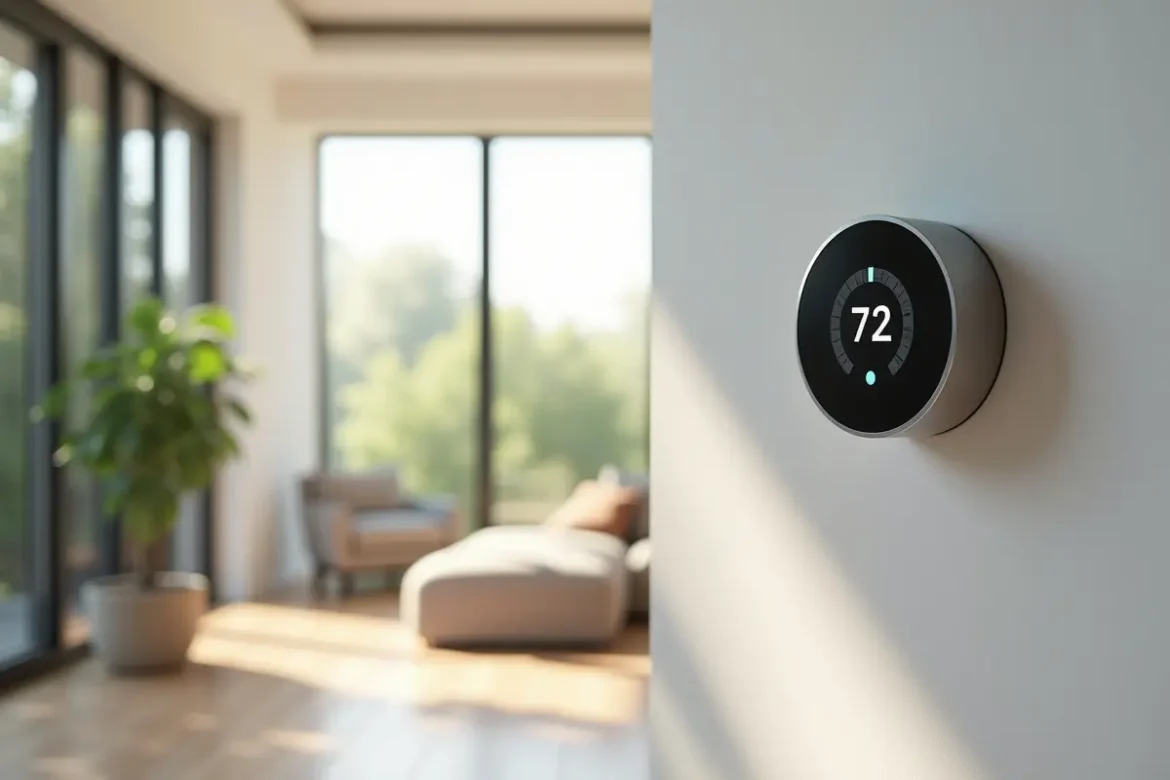 smart thermostat adjusting temperature for energy-efficient home comfort