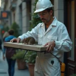 safe pest control specialist handling humane rat extermination process carefully