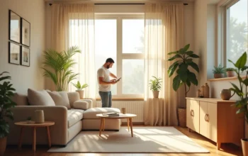 homeowner transforming compact living space into a peaceful relaxing retreat