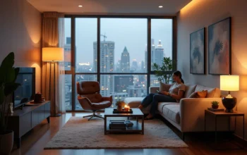 resident enjoying upscale apartment living with stylish modern comforts