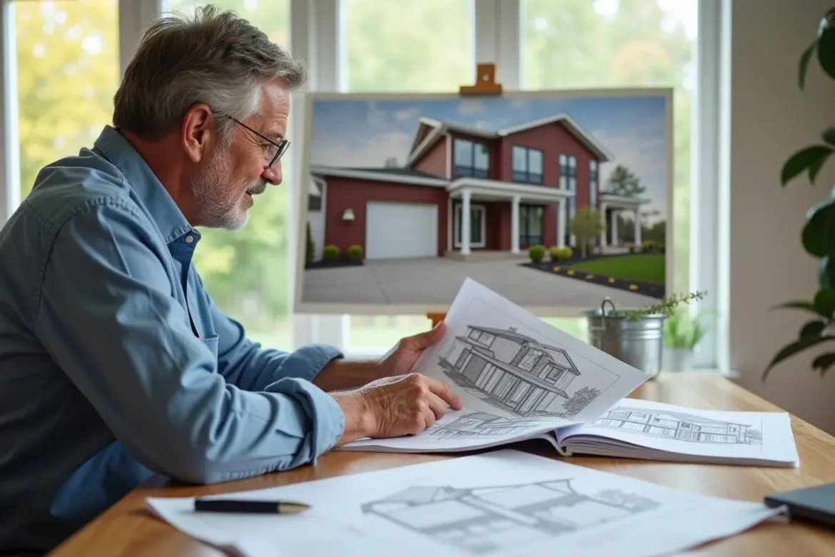 homeowner reviewing exterior renovation options to increase property value