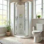 bathroom safety features including grab bars seats and non slip surfaces