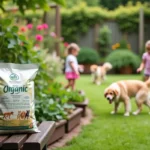 safe organic fertilizer use in garden with pets and children nearby