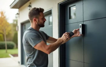 homeowner installing secure and efficient garage entry system features