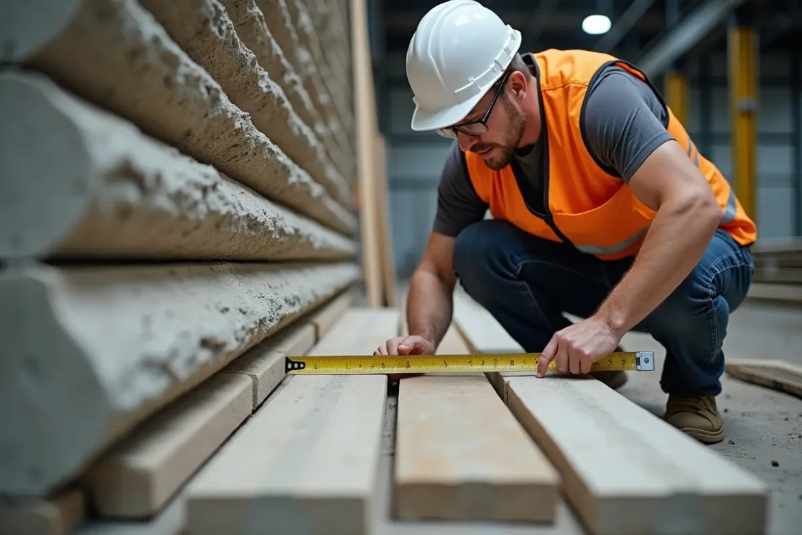contractor evaluating concrete log siding manufacturers based on quality and durability