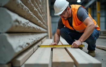 contractor evaluating concrete log siding manufacturers based on quality and durability