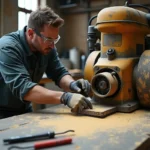 worker maintaining sanders regularly to ensure smooth and efficient operation