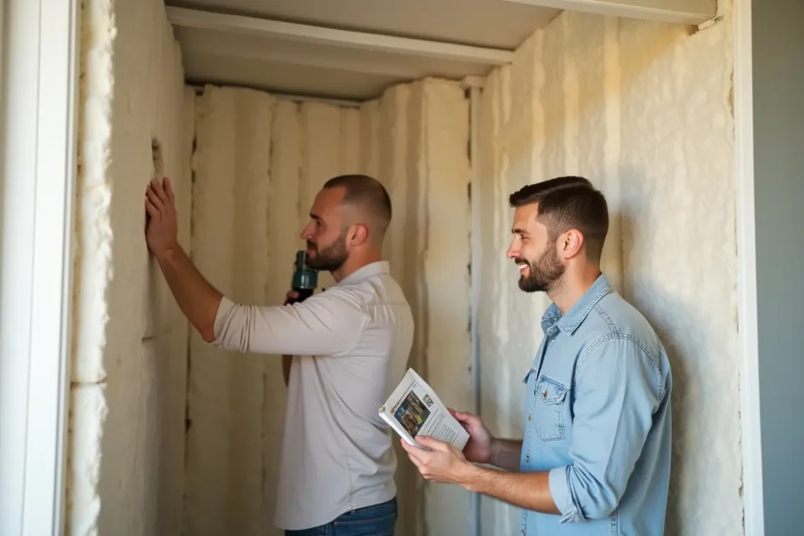 homeowner choosing quality spray foam insulation for energy efficiency benefits