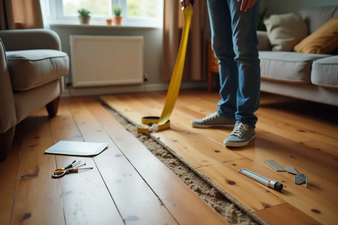 homeowner deciding whether to repair or replace damaged flooring