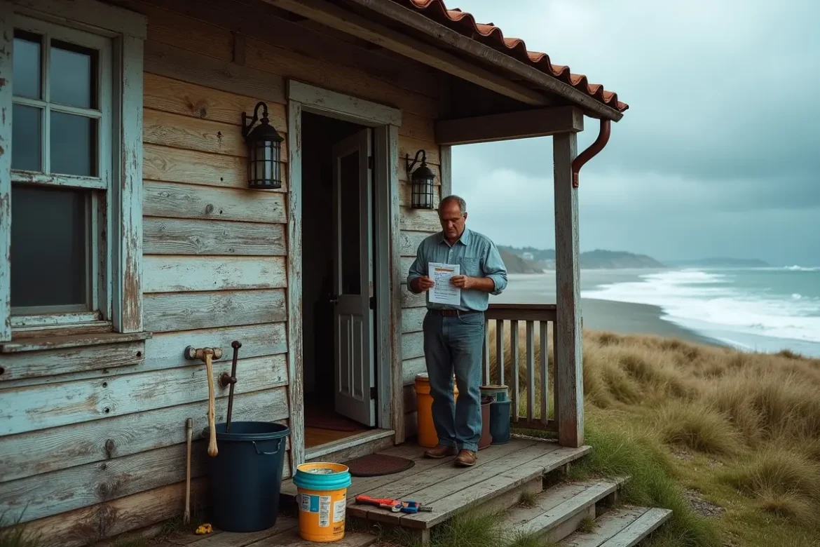 homeowner planning coastal property maintenance against salt and weather damage