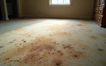 dirty carpet accumulating dust and stains without professional cleaning